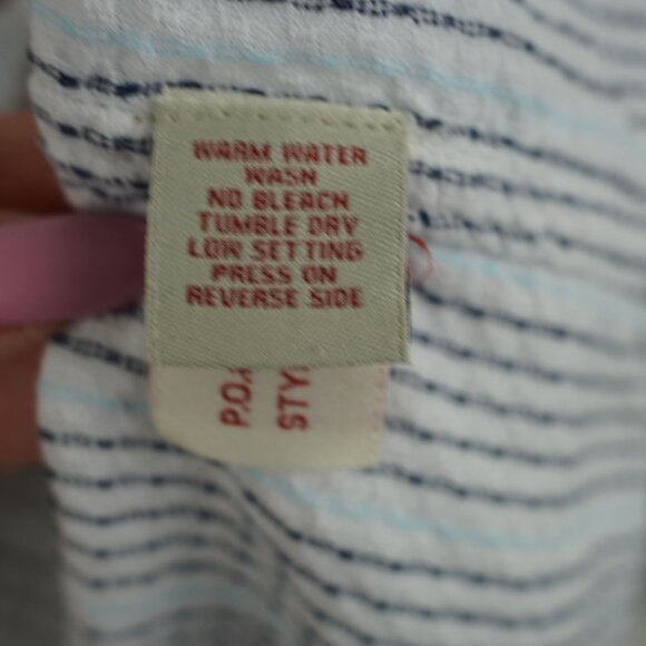 Carbon2Cobalt Blue Striped Button-Up Shirt XL Lightweight Cotton Casual Style - Picture 6 of 13